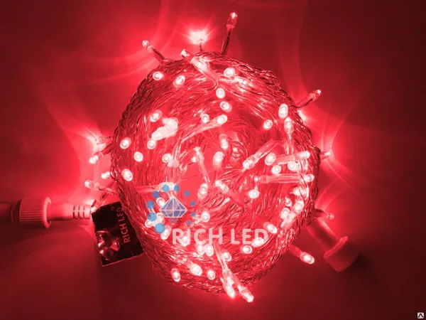 Светодиодная гирлянда Rich LED Нить 10 м, 24В, мерцающая, красный