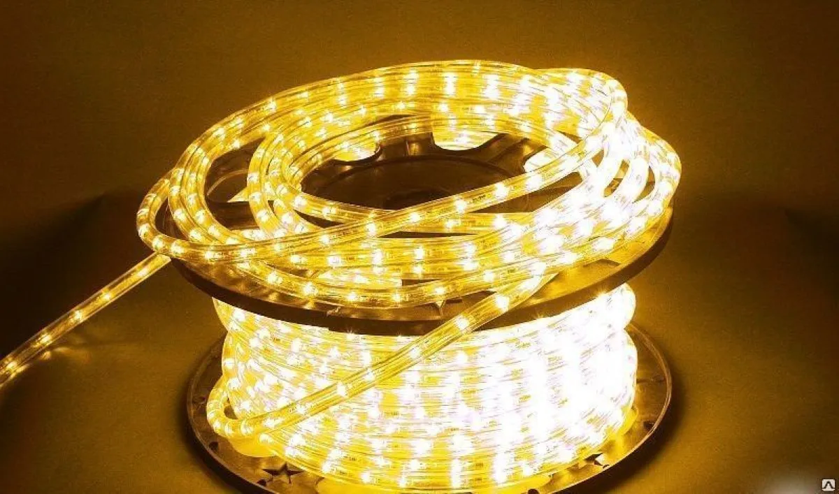 Дюралайт LED круглый, 2 жилы, 11 мм, 36 л/м Жёлтый