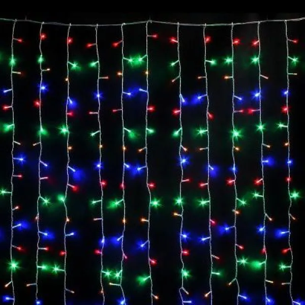 Гирлянда "Занавес (дождь)" 80 LED, 1,5х1,5 м, контроллер, разноцветный