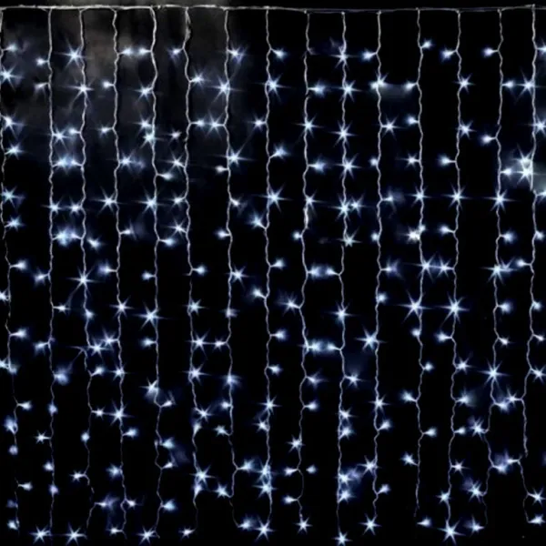 Гирлянда "Занавес (дождь)" 156 LED, 2х2 м, контроллер, белый