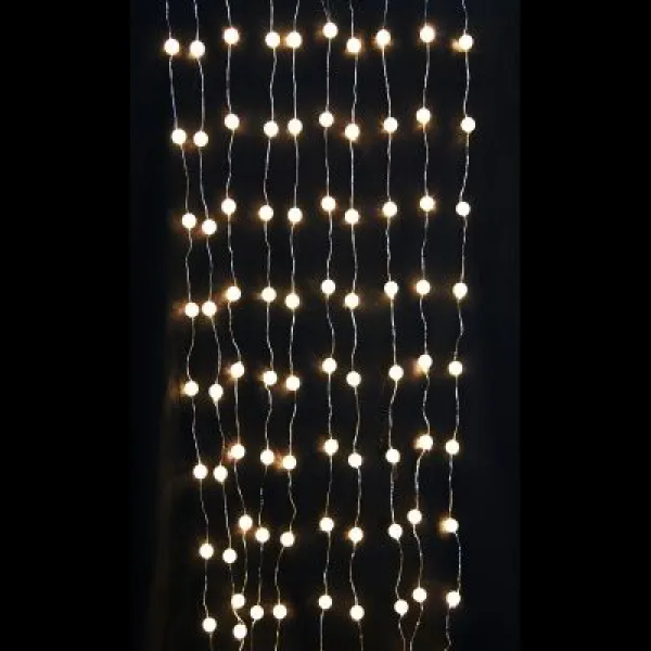 Гирлянда "Занавес (дождь)" роса в шариках 200 LED, 2х2 м, тёплый белый