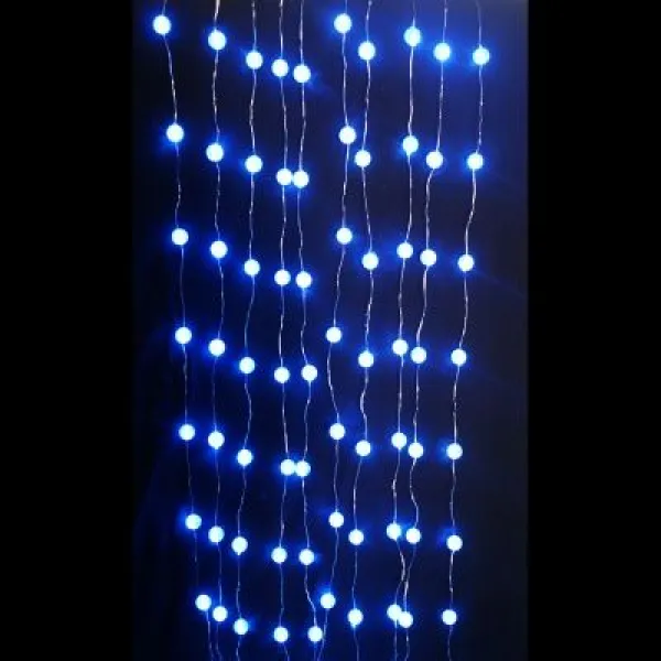 Гирлянда "Занавес (дождь)" роса в шариках 200 LED, 2х2 м, синий