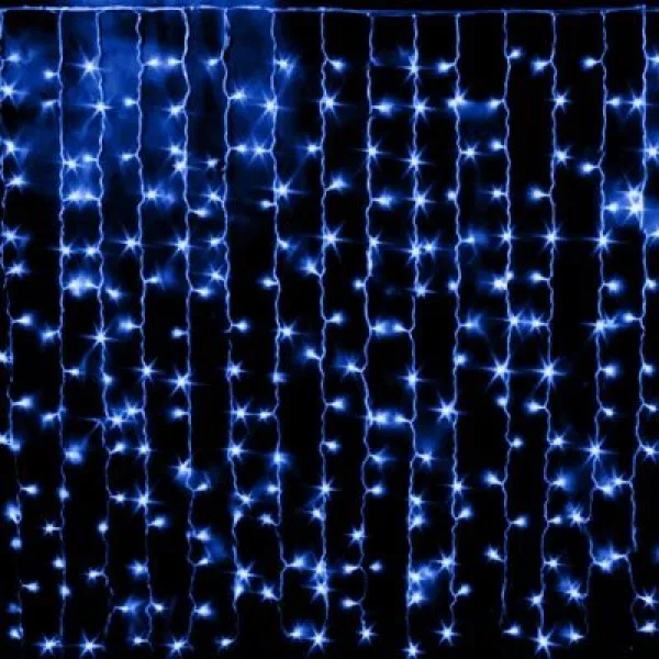 Гирлянда "Занавес (дождь)" 320 LED, 3х2 м, контроллер, синий