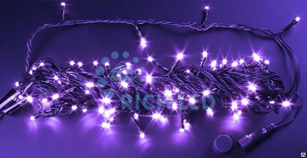 Светодиодная гирлянда Rich LED Нить 10 м, 24В, постоянного свечения,фиолетовый