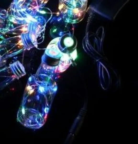 Гирлянда светодиодная "Роса" в бутылках 2,5 м, 10 шт, 90 LED, 12 В, разноцветный