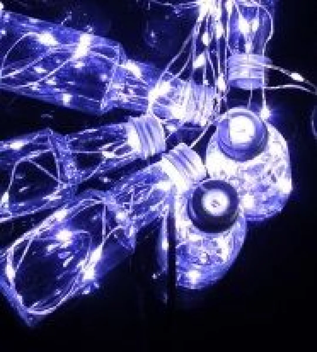 Гирлянда светодиодная "Роса" в бутылках 2,5 м, 10 шт, 90 LED, 12 В, белый