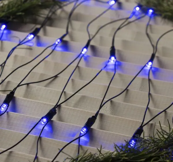 Гирлянда "Сеть", 2 х 2 м, LED-224-220V, 8 режимов, нить тёмная, синий
