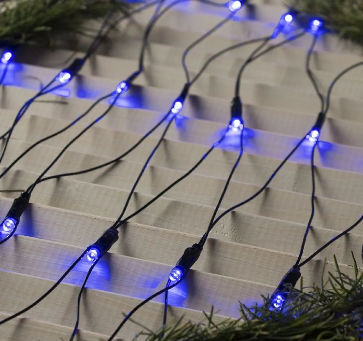 Гирлянда "Сеть", 2 х 2 м, LED-224-220V, 8 режимов, нить тёмная, синий
