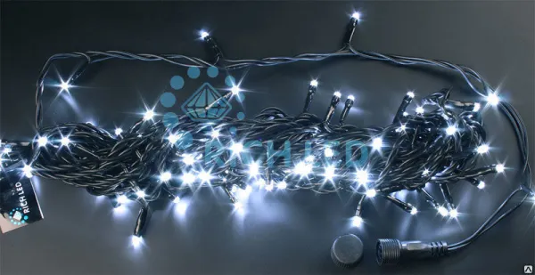 Светодиодная гирлянда "Нить" Rich LED прозрачная 24В постоянного свечения белый