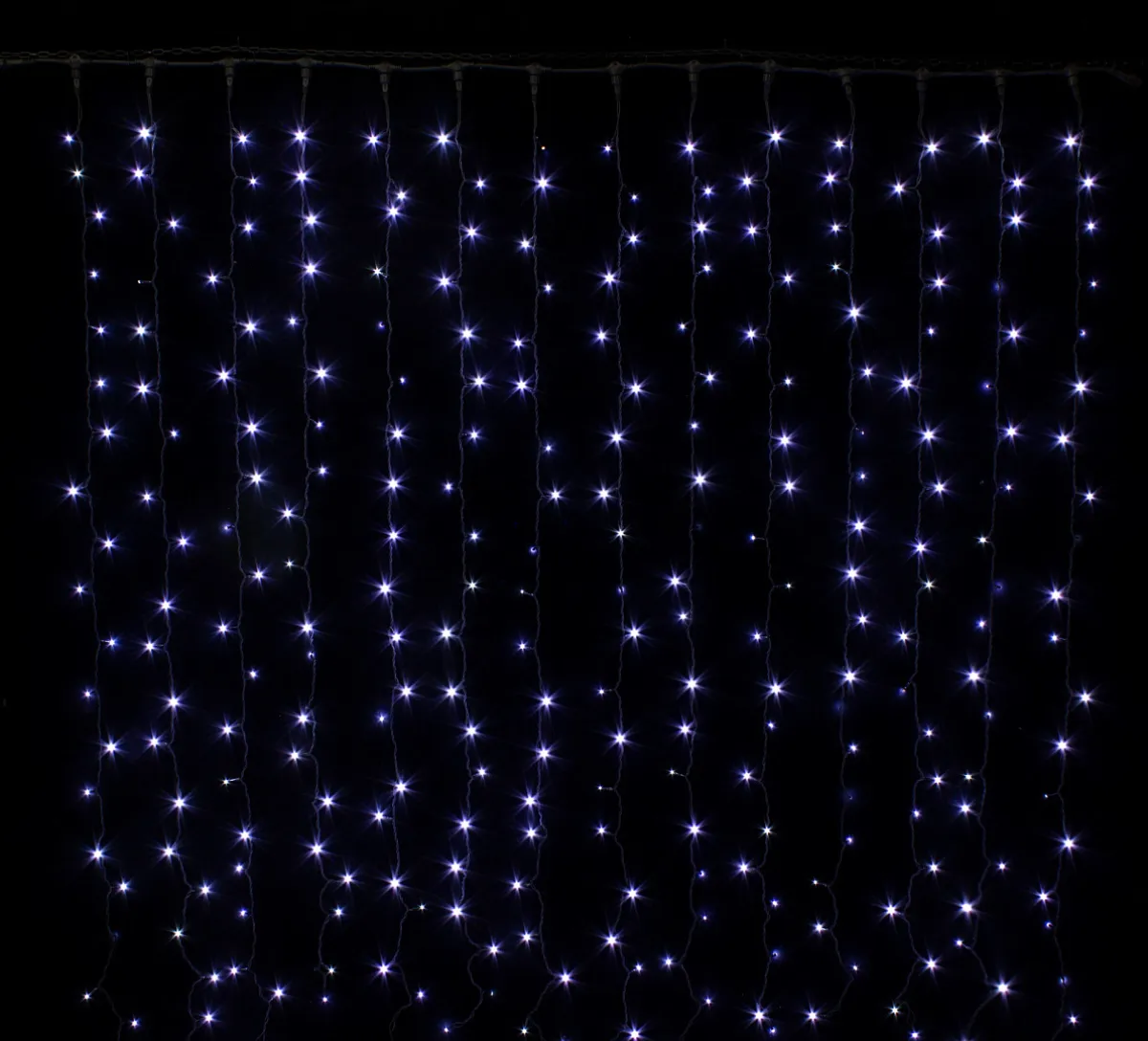 Гирлянда "Занавес (дождь)" уличная 2×2 м, 280 LED, мерцает, провод чёрный ПВХ, IP54, белый — фото 2