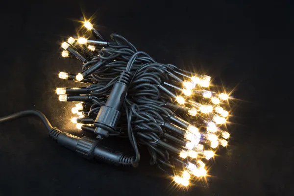 Гирлянда "Нить" уличная 300 LED, 30 м, мерцает, провод прозрачный каучук, IP65, тёплый белый