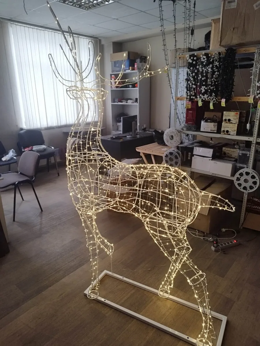 Фигура светодиодная "Олень" 195х130х100 см, 1000 LED — фото 4