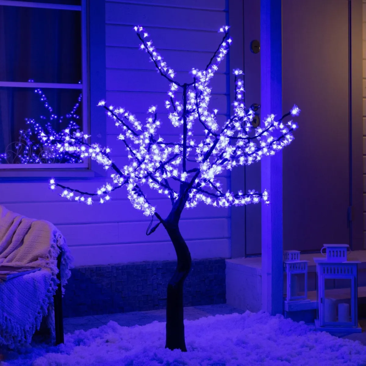 Дерево светодиодное «Сакура» 1,5 м, 540 LED, 220 В, синий
