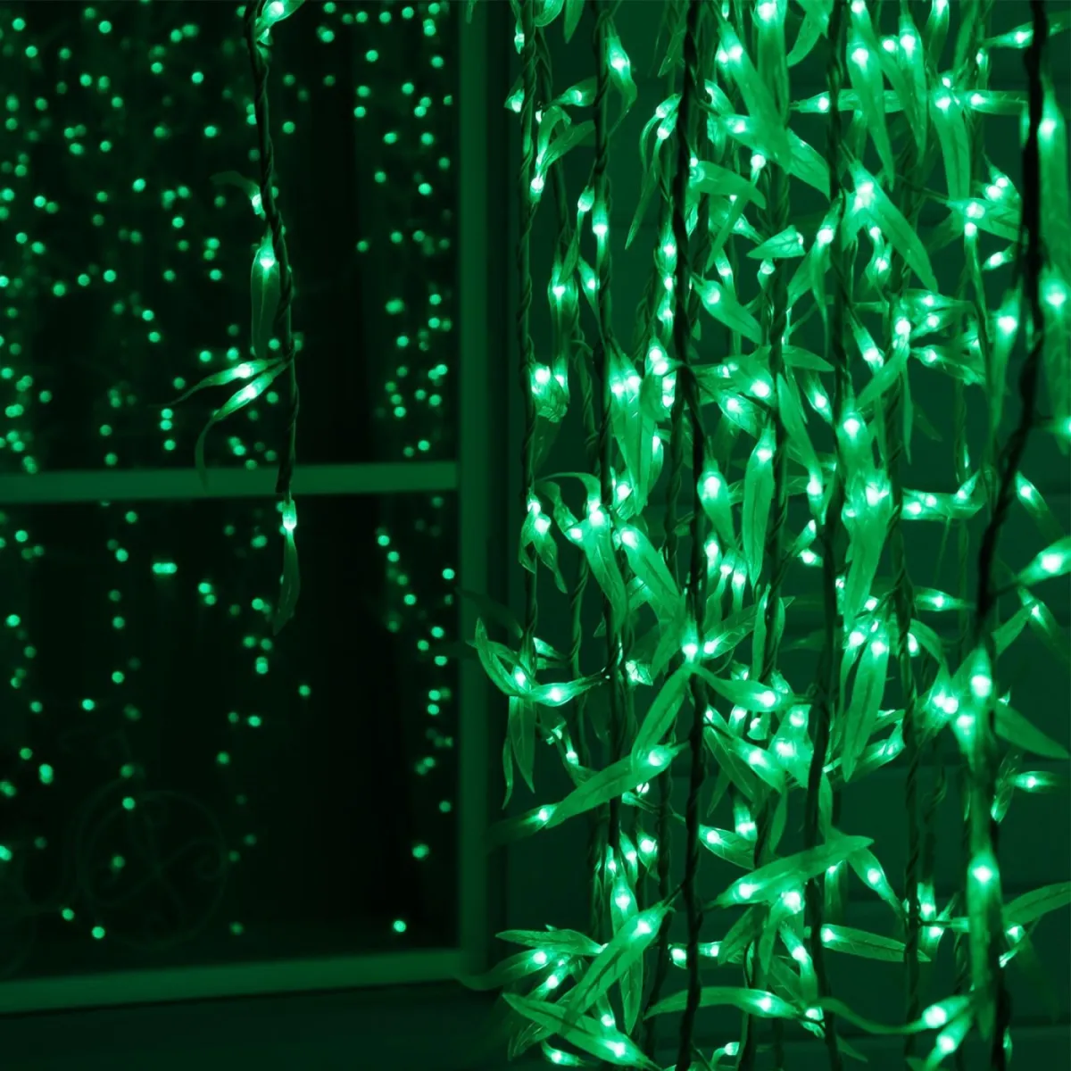 Дерево светодиодное «Плакучая ива» 2,5 м, 1728 LED, 220 В, зелёный — фото 3
