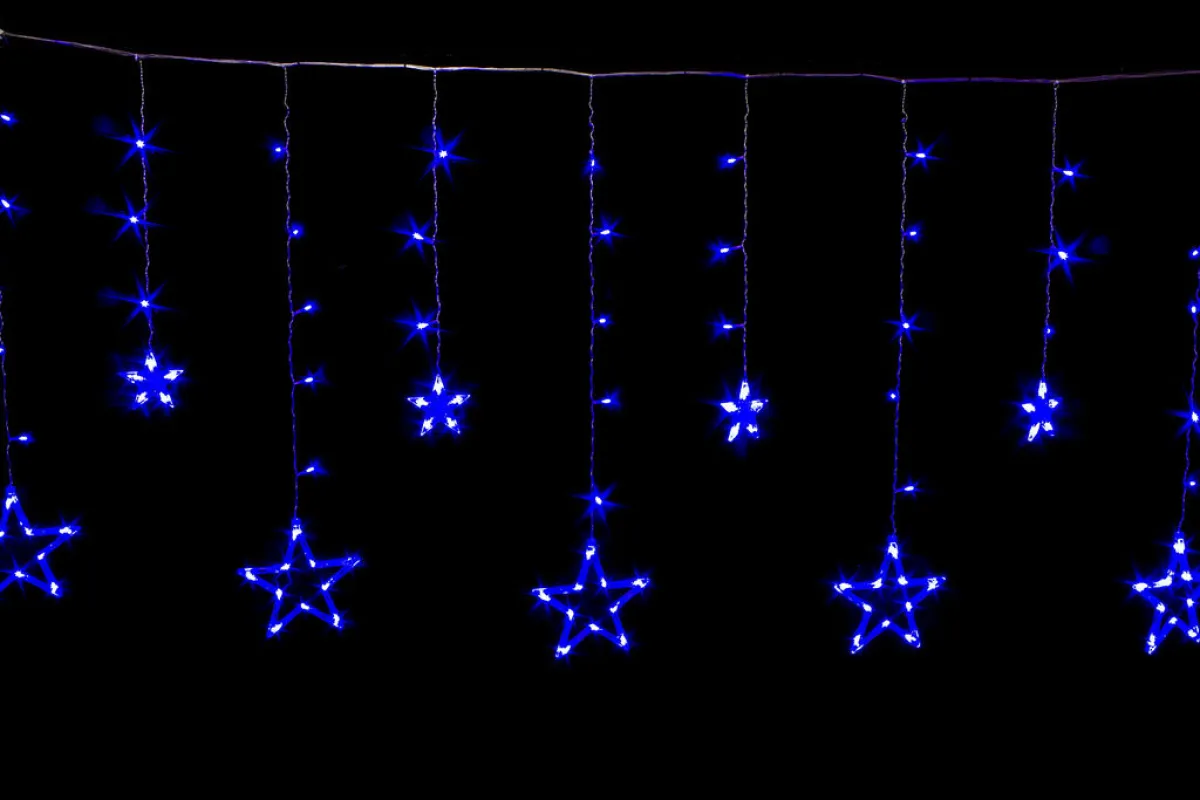 Гирлянда-бахрома "Звезды" 138 LED, 2,5х0,95х0,55 м — фото 5