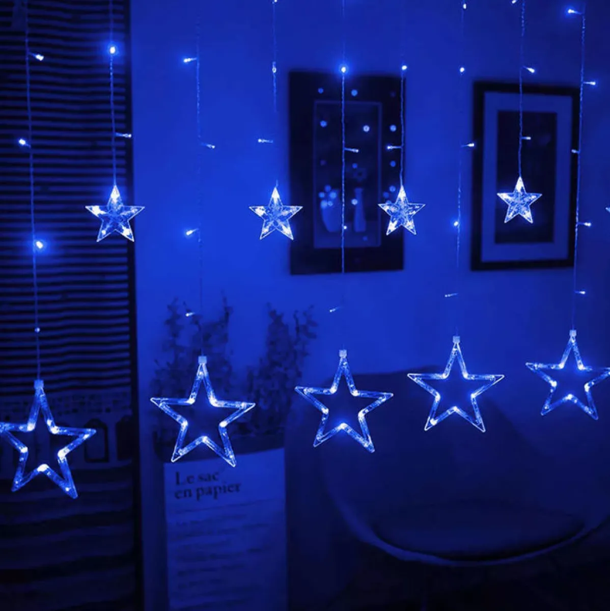 Гирлянда-бахрома "Звезды" 138 LED, 2,5х0,95х0,55 м — фото 9