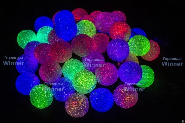 Гирлянда "Нить-сфера" 40 LED, 8 м, IP20 (1 диод 2 цвета) разноцветная