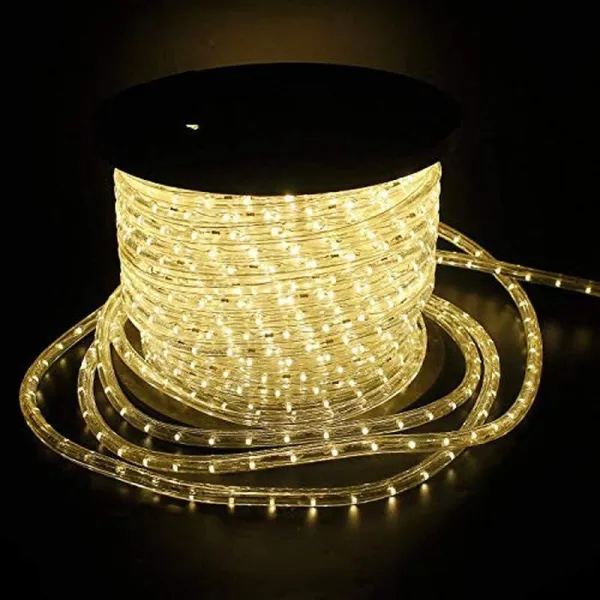 Дюралайт LED круглый, 3 жилы, 10 мм, Теплый белый, 100м