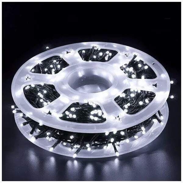 Гирлянда "Нить" ПВХ 220 В 400 LED 40 м, flash-w, провод черный, диаметр 2 мм, IP54
