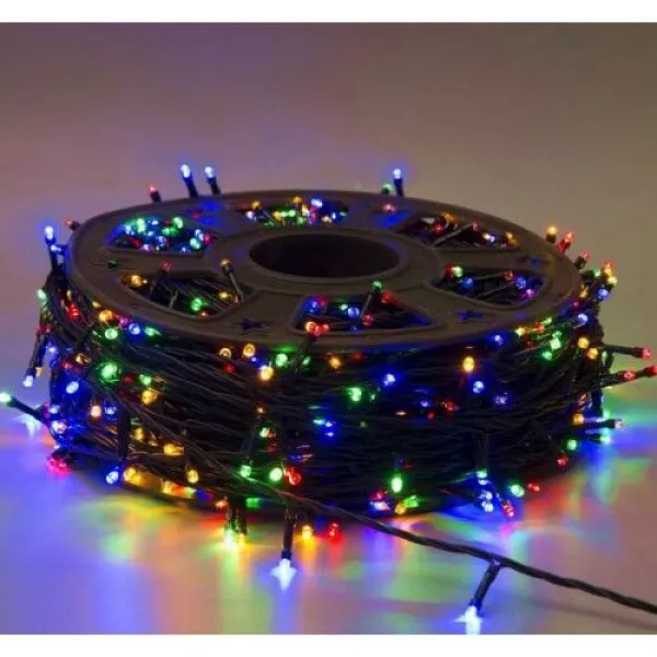 Гирлянда "Нить" ПВХ 220 В 400 LED 40 м, flash-w, провод черный, 2 мм, IP54 разноцветная