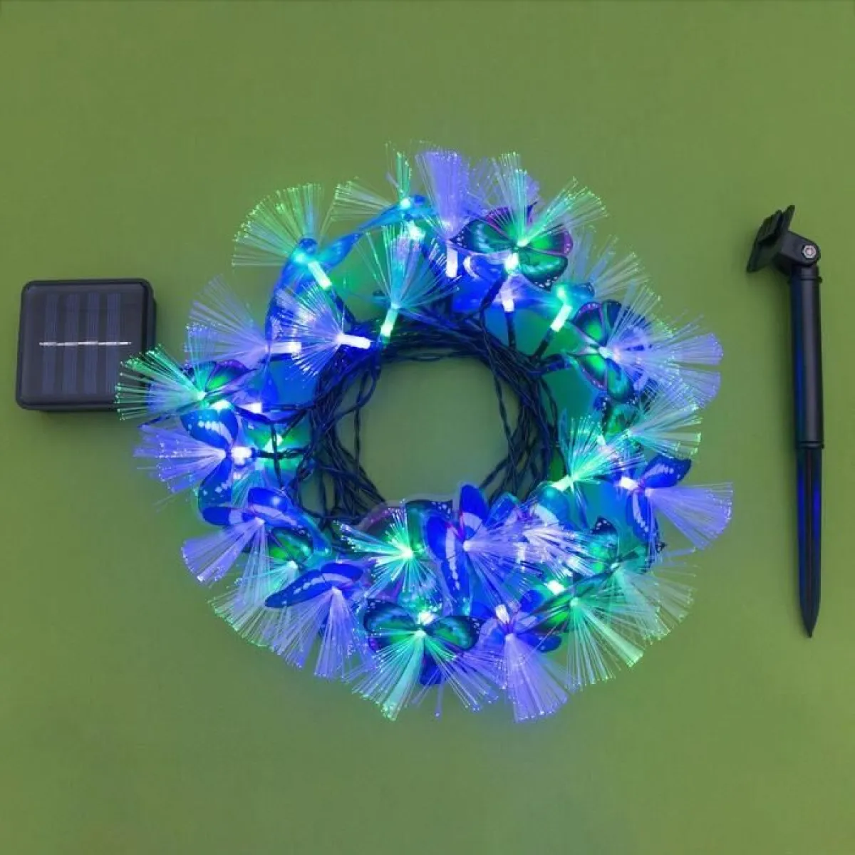 Гирлянда «Нить-Бабочка» 4,5 м, 30 LED, солнечная батарея — фото 3
