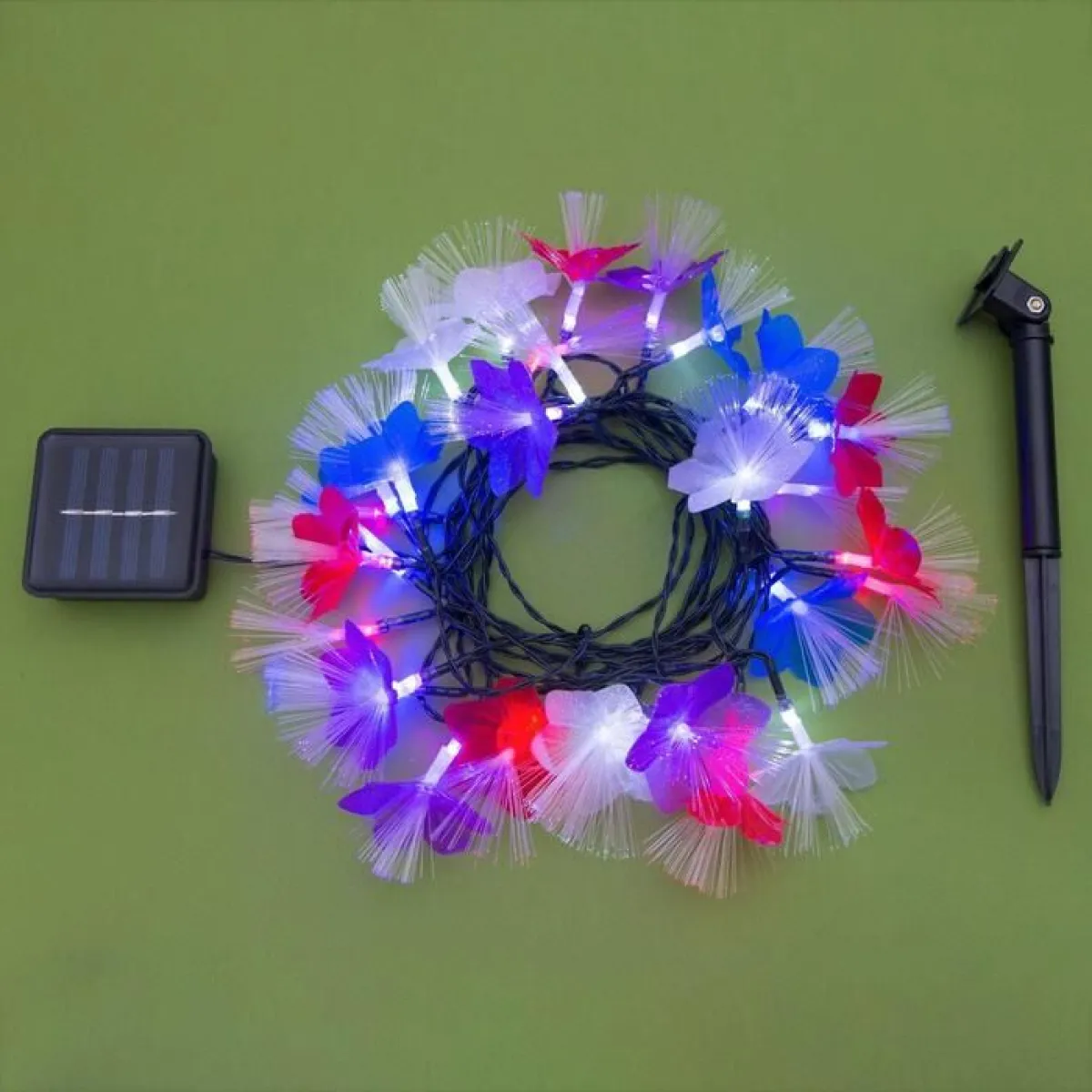 Гирлянда «Нить-Цветок» 4,5 м, 30 LED, солнечная батарея — фото 3