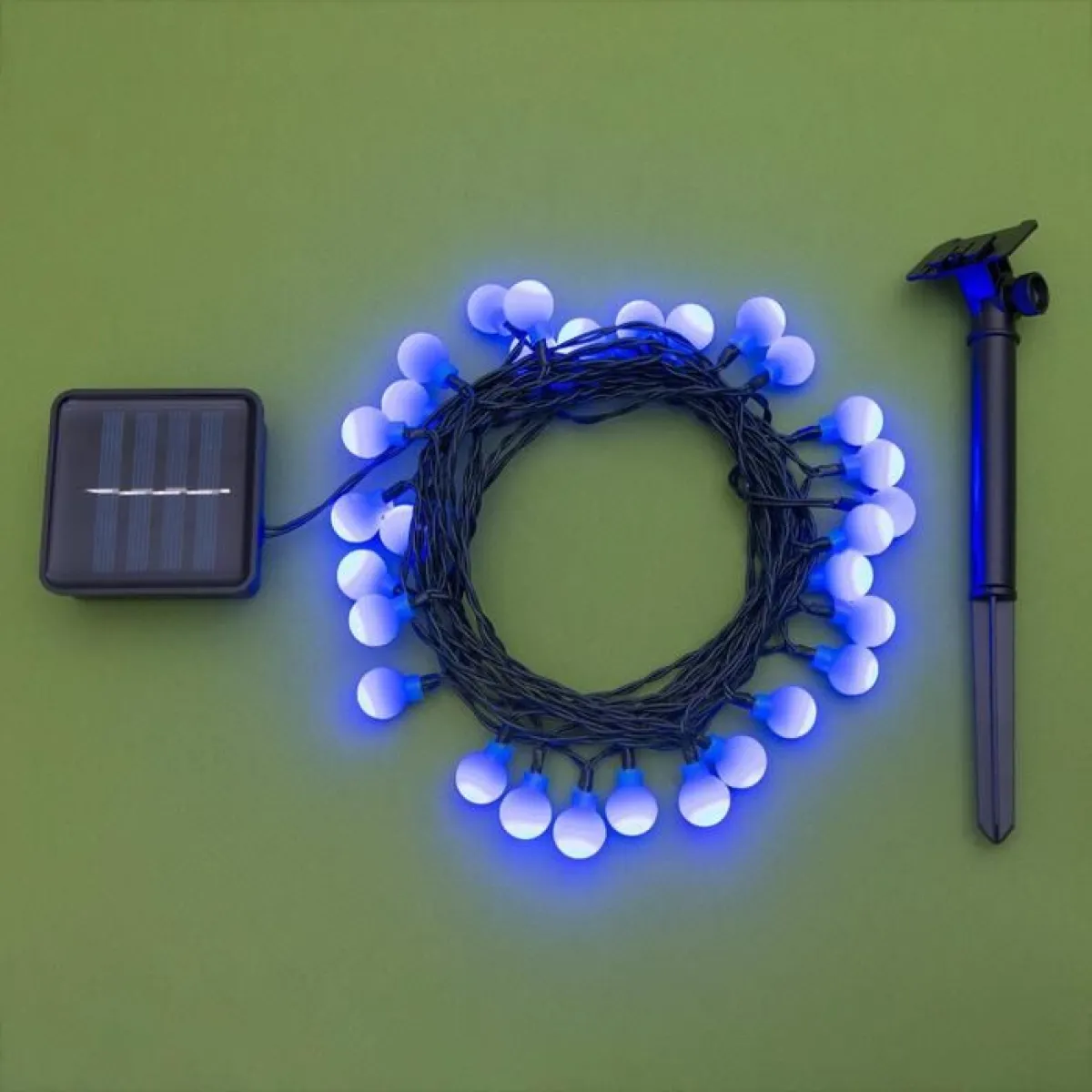 Гирлянда «Нить-Шарики» 4,5 м, 30 LED, солнечная батарея — фото 3