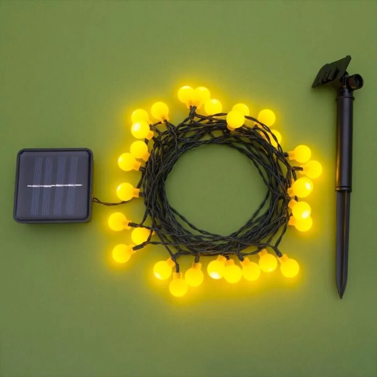 Гирлянда «Нить-Шарики» 4,5 м, 30 LED, солнечная батарея — фото 5