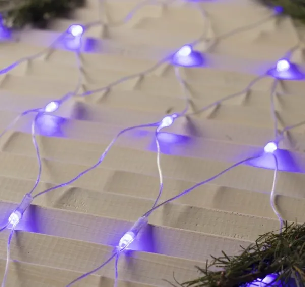 Гирлянда "Сеть", 1.6 х 1.6 м, LED-144-220V, 8 режимов нить прозрачная, синий