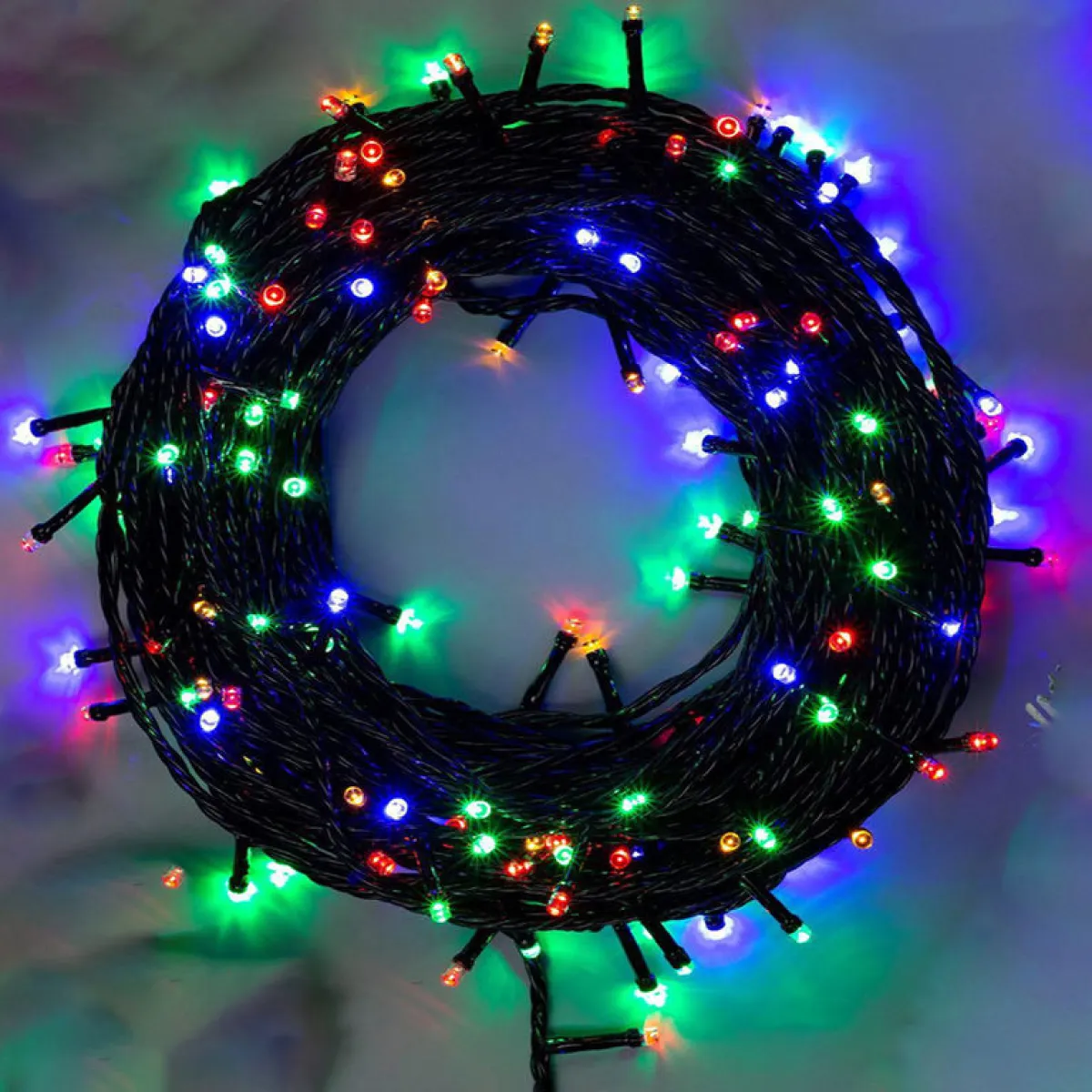 Гирлянда "Нить", 30 м, 400 LED, 220 В, 8 режимов, зеленый провод, теплый белый — фото 2