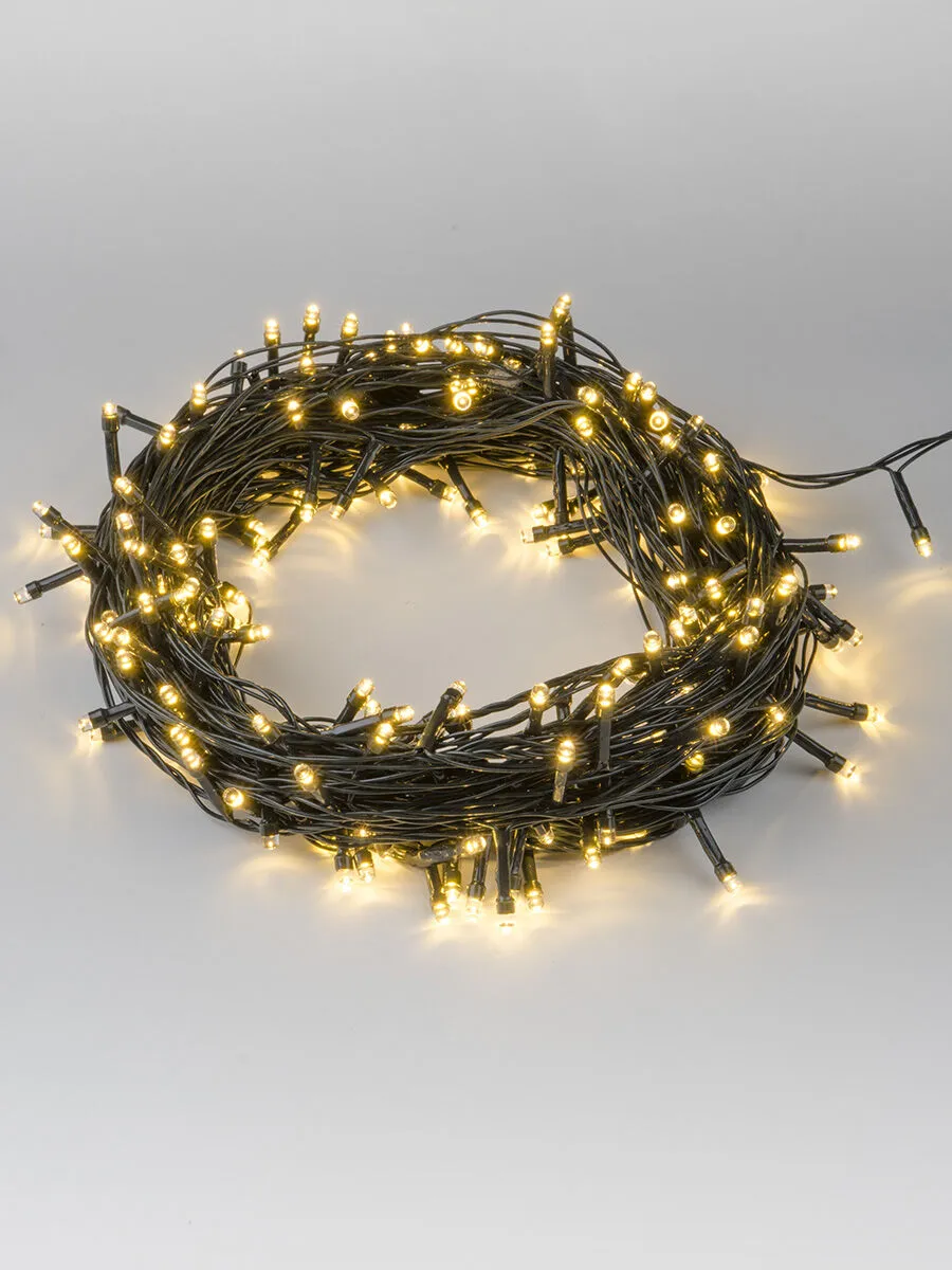 Гирлянда "Нить", 30 м, 400 LED, 220 В, 8 режимов, зеленый провод, разноцветная — фото 4