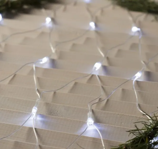 Гирлянда "Сеть", 1.6 х 1.6 м, LED-144-220V, 8 режимов, нить прозрачная, белый