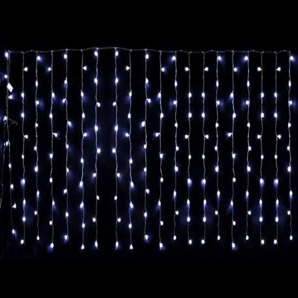 Гирлянда "Занавес" 5х1 м 400 LED мерцает, провод белый, диаметр 2 мм, соединяется, IP54, разноцветная