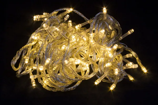 Гирлянда "Нить", 7 м, 100 LED, 220 В, 8 режимов, прозрачный провод, теплый белый