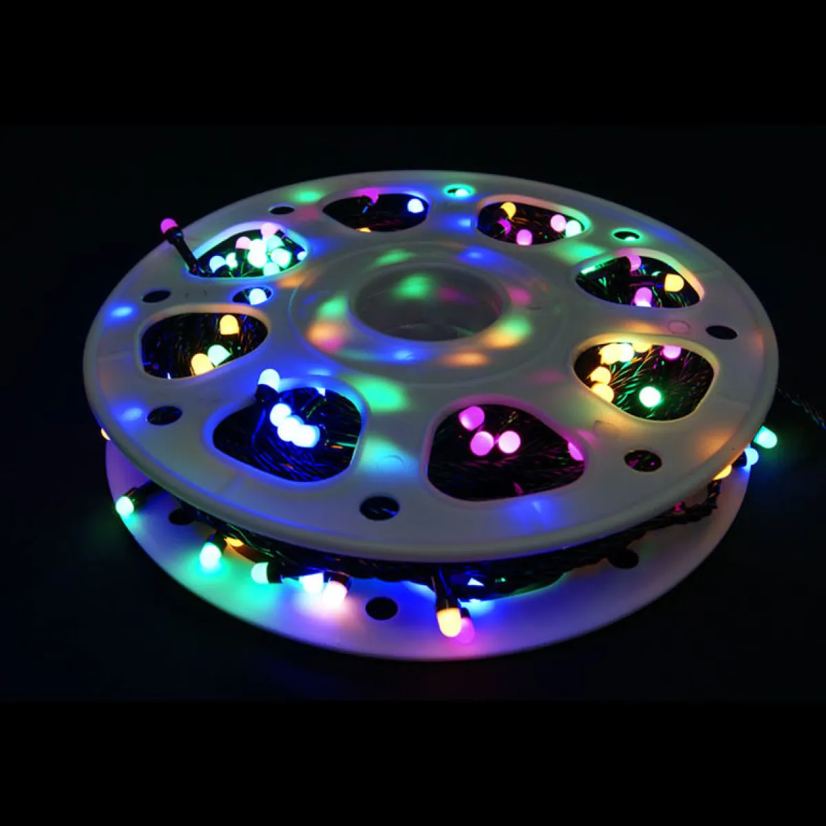 Гирлянда "Нить" уличная в бухте крупный матовый диод 50 м, 240 LED, IP44 разноцветная