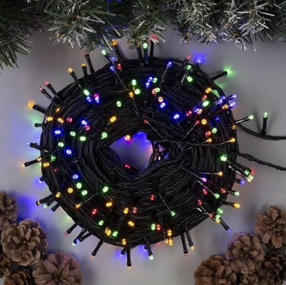 Гирлянда "Нить" 100 м, 1000 LED, IP54, тёмная нить, 220 В разноцветная — фото 2
