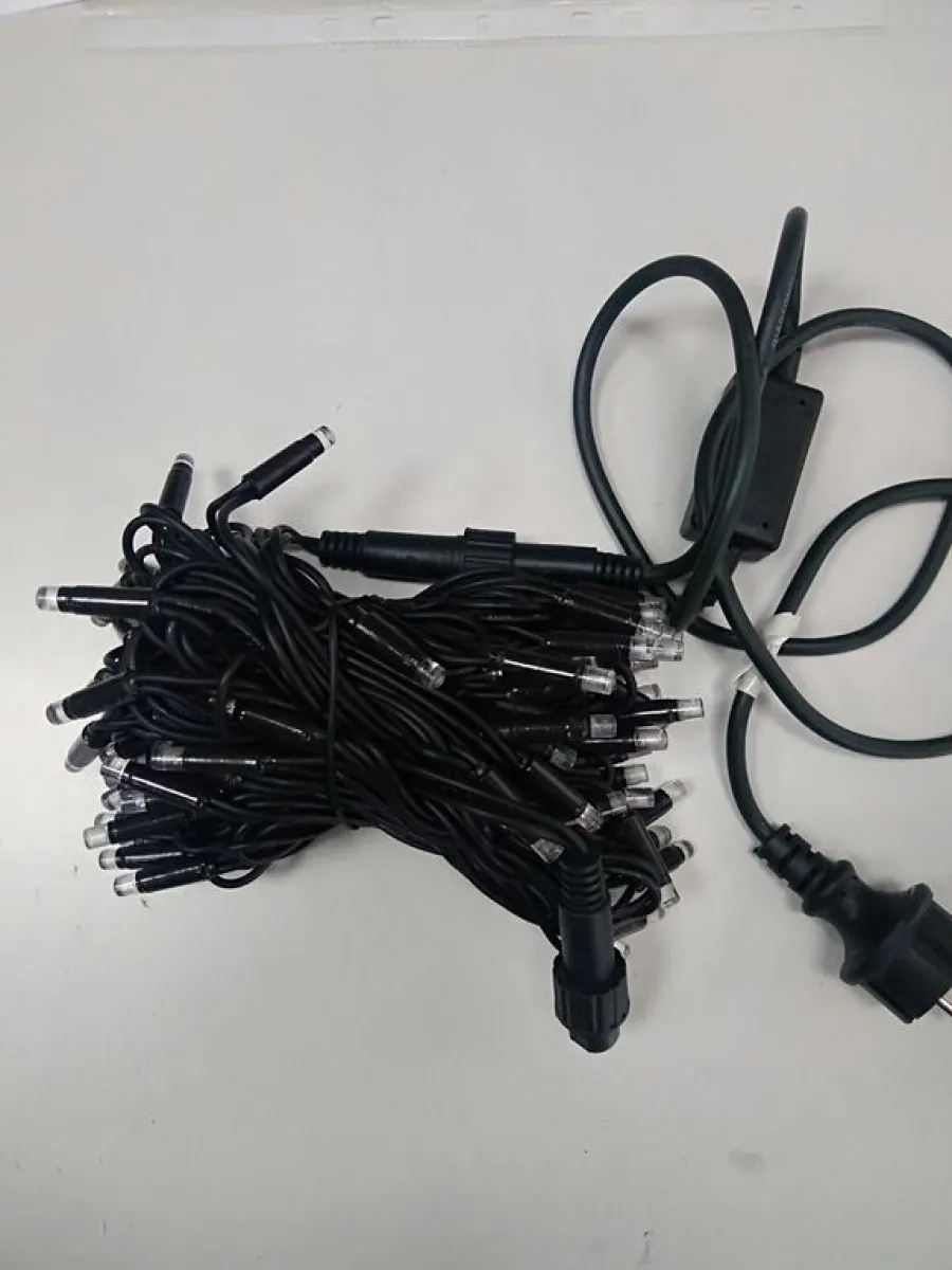 Гирлянда "Нить" уличная, 10 м, 80 LED, провод зеленый каучук, 220 В, стыкуется, IP65, разноцветная (1 диод 2 цвета) — фото 2