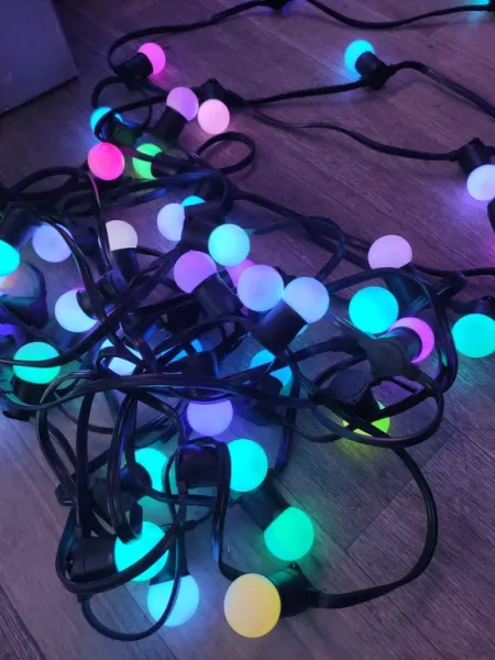 Гирлянда "Нить-шарики" 4,5 см, RGB, 220 В, IP65, разноцветная