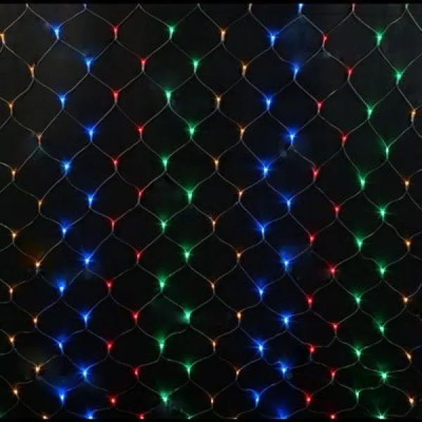 Гирлянда "Сеть", 1.5 х 1.5 м, 100LED, 8 режимов, нить прозрачная, Мульти