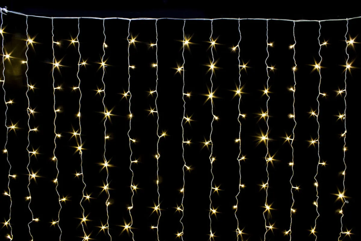 Гирлянда "Занавес (дождь)" 200 LED, 2х1,5 м, контроллер, разноцветная — фото 2