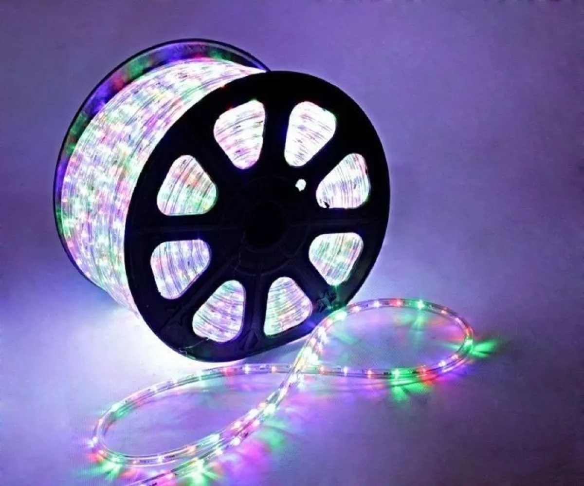 Дюралайт LED круглый, 3 жилы, 13 мм, 36led/м, Мульти, 100м