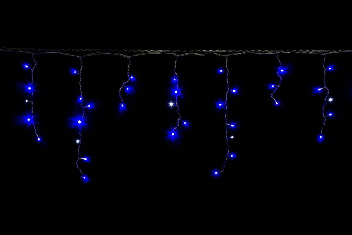 Гирлянда «Бахрома» 3x0.6 м 100 LED, провод черный каучук, мерцающая — фото 4