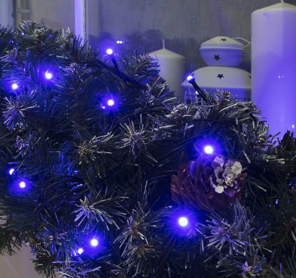 Гирлянда "Нить" уличная, суперяркие SMD светодиоды, синий, 10 м, 72 Led, 220V — фото 2