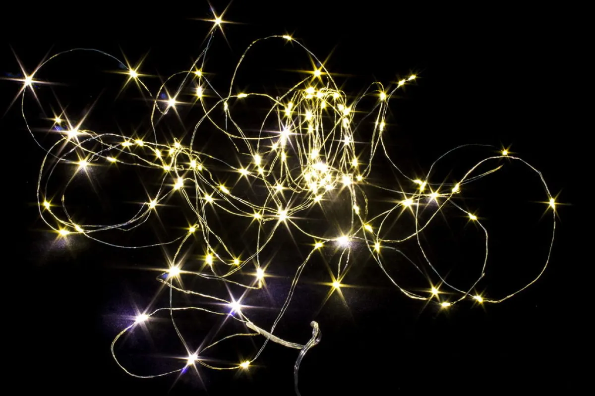Гирлянда "Нить-роса" 100 LED 10 м на батарейках разноцветная — фото 3