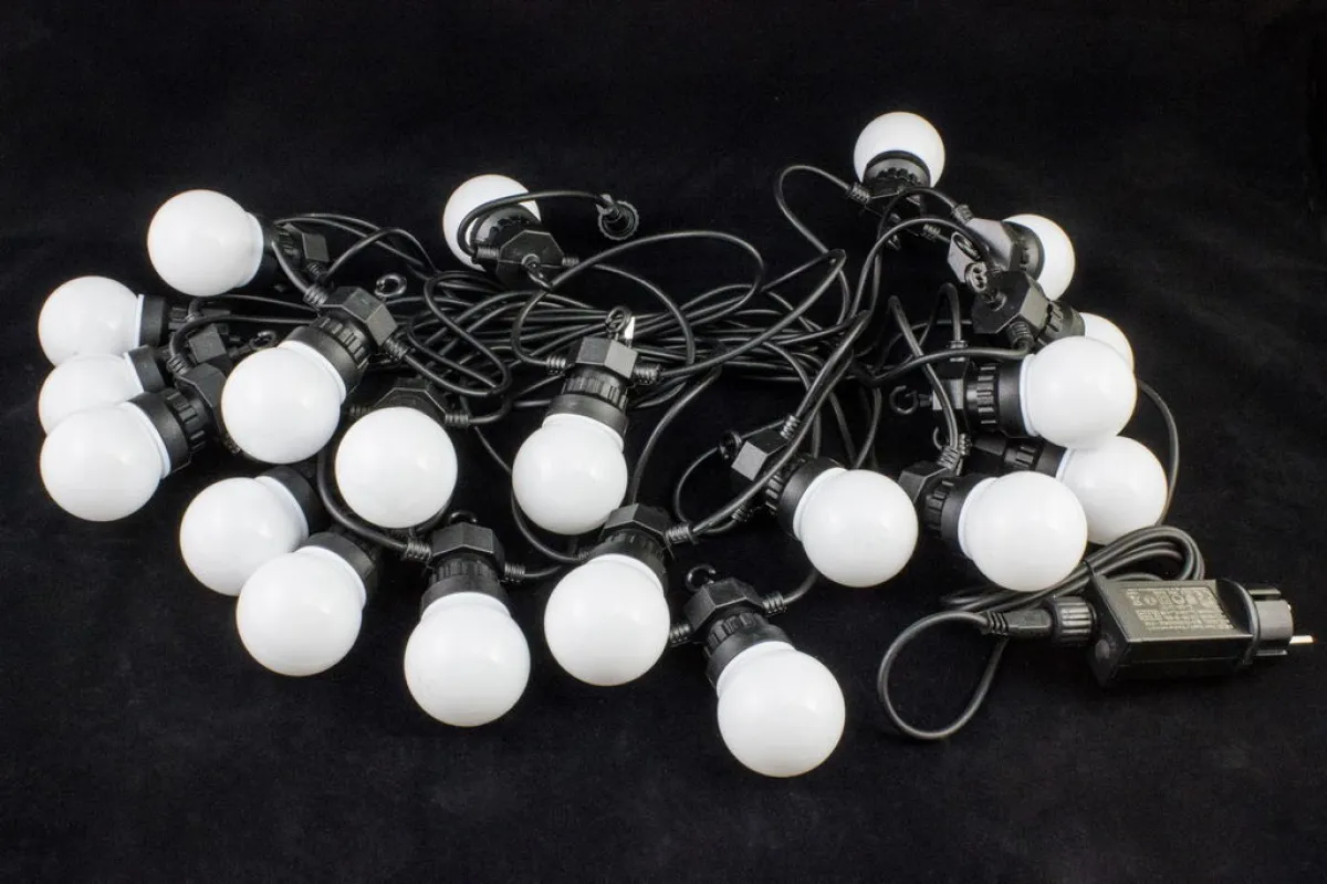 Гирлянда "Нить-шарики", 5 см, 20 LED, 11 м, стыкуется,контроллер, 24 В, тёплый белый — фото 2