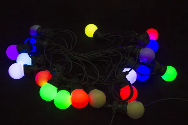 Гирлянда "Нить-шарики", 5 см, 20 LED, 11 м, стыкуется,контроллер, 24 В, разноцветная