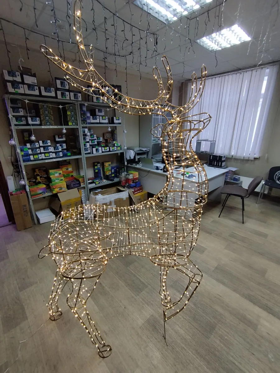 Фигура светодиодная "Олень Золотой" 200х120х45 см, 1000 LED