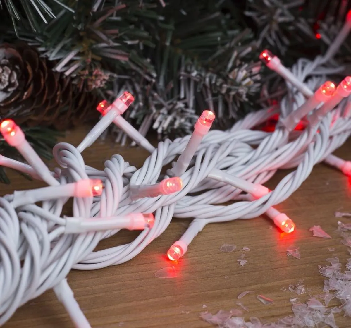 Гирлянда "Нить" уличная, УМС, провод белый, 10 м, 100 LED, 220 В, 3 Вт, стыкуется, разноцветная — фото 4
