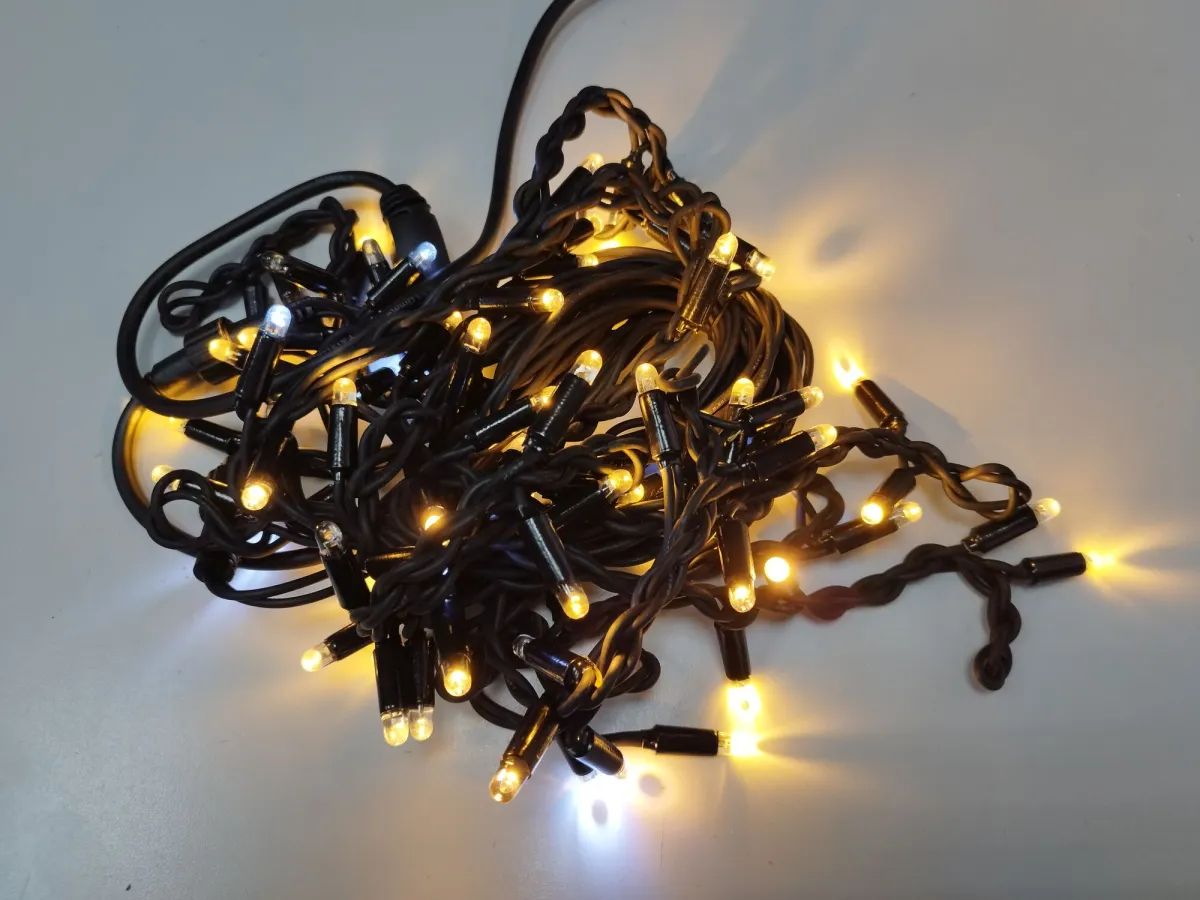 Гирлянда «Бахрома» 3x0.7 м 72 LED провод черный каучук, IP65 — фото 2
