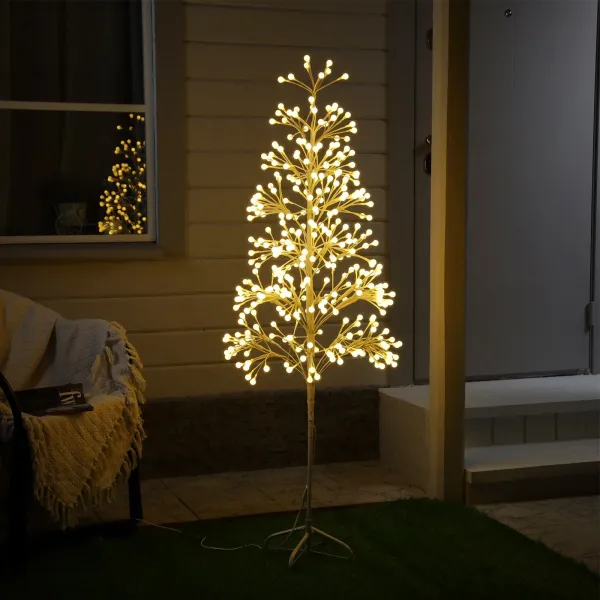 Дерево светодиодное «Шарики» 1.3 м, 180 LED, постоянное свечение, 220 В, свечение тёплое белое